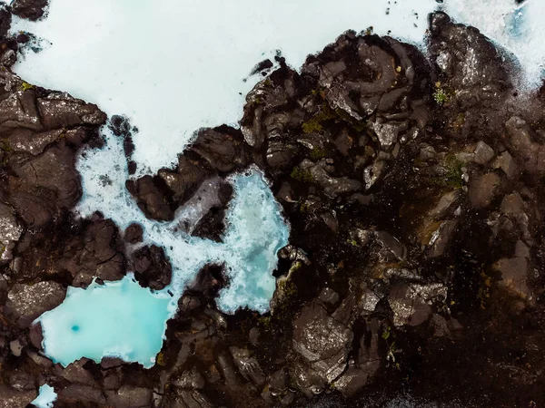 Een Antenne Uitzicht Blauwe Lagune Ijsland — Stockfoto