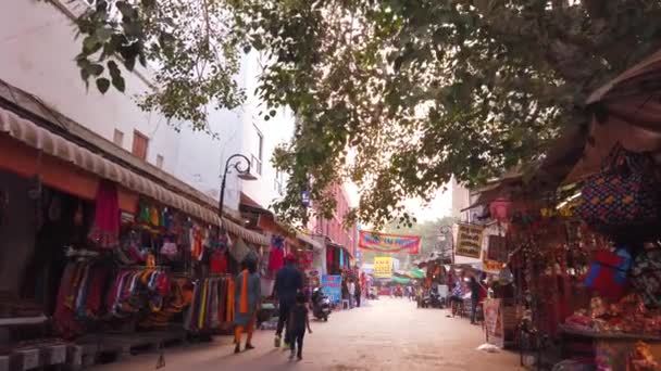 村内街市的印度镜头 — 图库视频影像