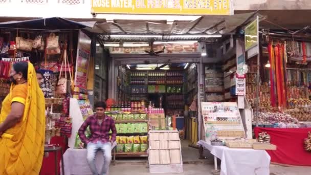 Filmati Indiani Del Mercato Strada Nel Villaggio — Video Stock
