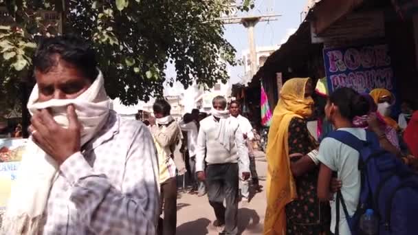 Indické Záběry Pouličního Trhu Obci — Stock video