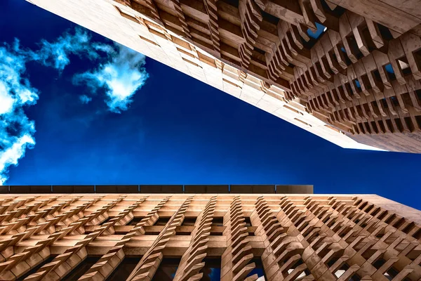 Een Lage Hoek Van Abstracte Architectonische Details Van Valletta Malt — Stockfoto
