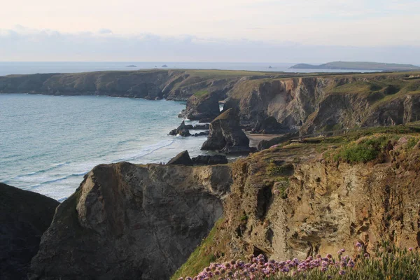 Une Plage Bedruthan Steps Cornouailles Royaume Uni — Photo