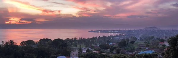Озеро Ківу Видно Рубаву Руанді Ґоми Конго — стокове фото
