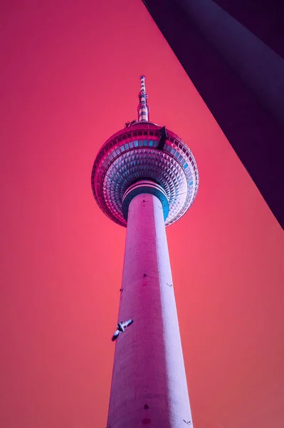 Вертикальный Снимок Берлинской Телебашни Berliner Fernsehturm Германия — стоковое фото