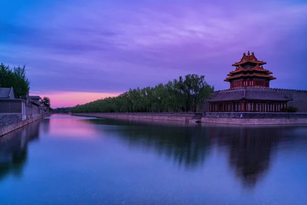 Beautiful View Turret Moat Forbidden City Beijing China — Stock Photo, Image