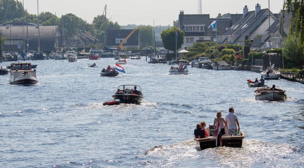 Warmond Nederland Mei 2018 Drukke Leede Rivier Bij Warmond Nederland — Stockfoto