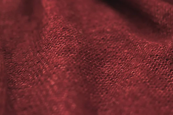 Die Textur Des Gestrickten Roten Stoffhintergrunds — Stockfoto