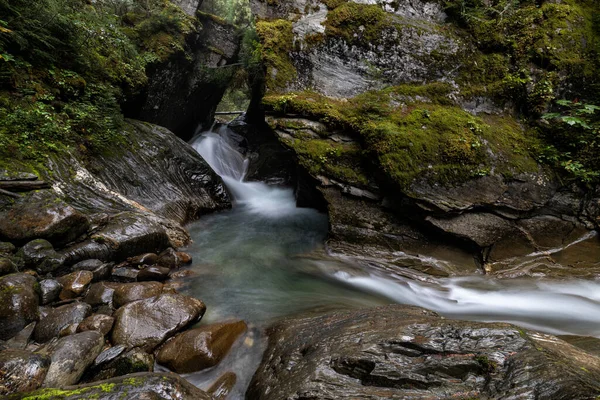 Gyönyörű Kép Egy Vízesésről Erdőben — Stock Fotó