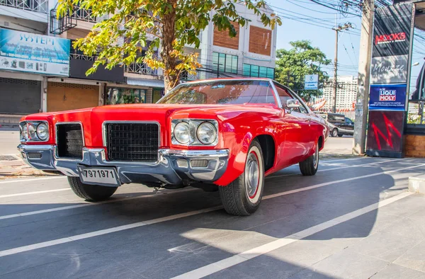 Bang Thailand Dec 2021 Red Classic Car Muscle Car Parked — Stock Photo, Image