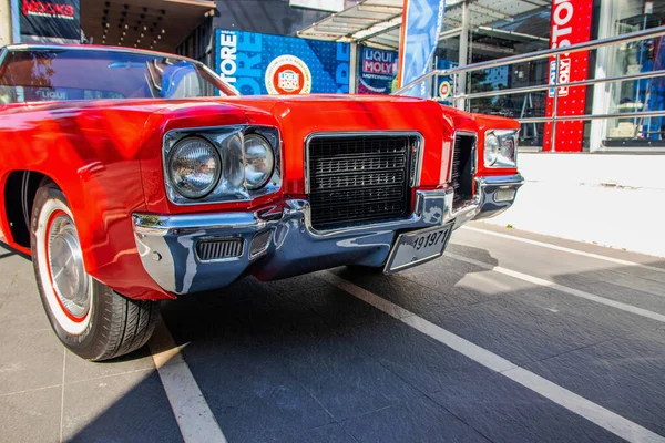 Bang Thailand Dec 2021 Carro Clássico Vermelho Muscle Carro Está — Fotografia de Stock