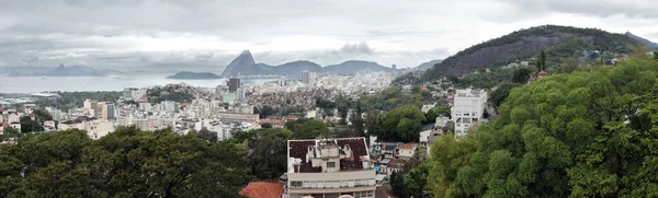 Rio Janeiro Brazília Panorámás Kilátás Délre Santa Teresa Corcovado Hegy — Stock Fotó