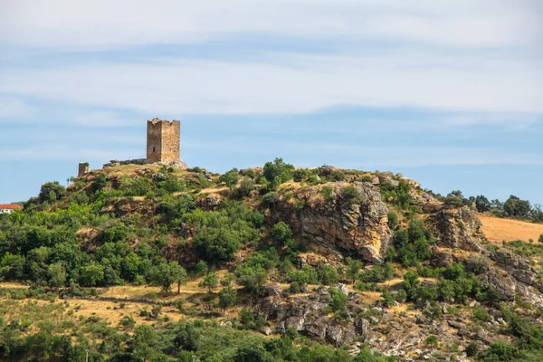 Het Uitzicht Het Kasteel Van Penas Roias Portugese Middeleeuwse Kasteelruïne — Stockfoto