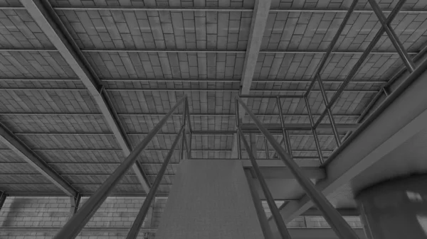 Металлическая Лестница Окрашенных Сварных Клепальных Стальных Профилей — стоковое фото