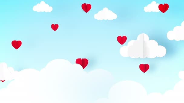 Imagens Animação Nuvens Corações Para Vfx Fundo — Vídeo de Stock