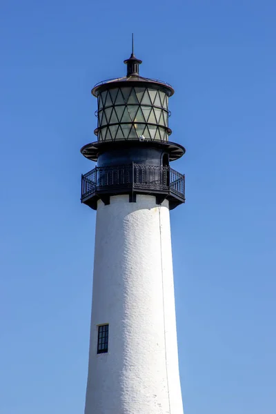 Uma Foto Vertical Farol Branco Bill Baggs Cape Florida State — Fotografia de Stock