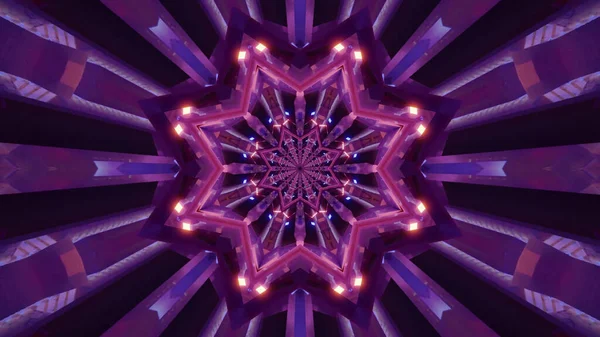 Рендеринг Футуристического Калейдоскопического Фона Ярко Фиолетовых Черных Цветах — стоковое фото
