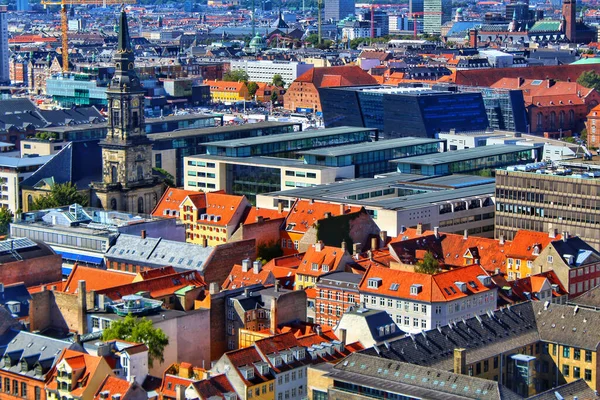 Uma Paisagem Edifícios Coloridos Copenhague Dia Ensolarado Dinamarca — Fotografia de Stock