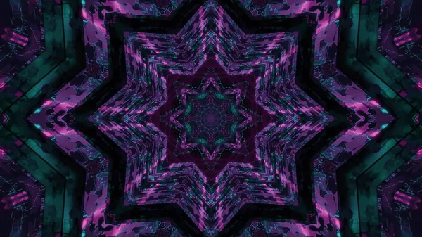 Una Representación Los Patrones Caleidoscópicos Futuristas Fondo Colores Púrpura Oscuro — Foto de Stock