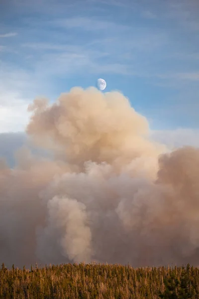 Une Vue Couper Souffle Paysage Sous Fumée Une Explosion Pendant — Photo