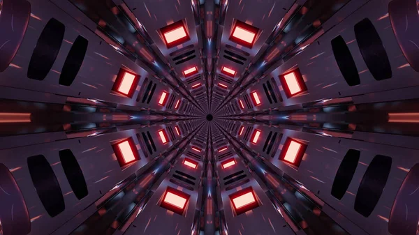 Rendering Futuristic Kaleidoscopic Patterns Background Vibrant Red Blcolors — Stock Photo, Image