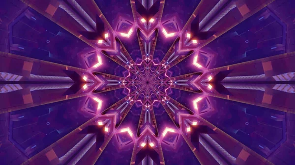 Rendering Futuristic Kaleidoscopic Patterns Background Vibrant Purple Blue Colors — Stockfoto