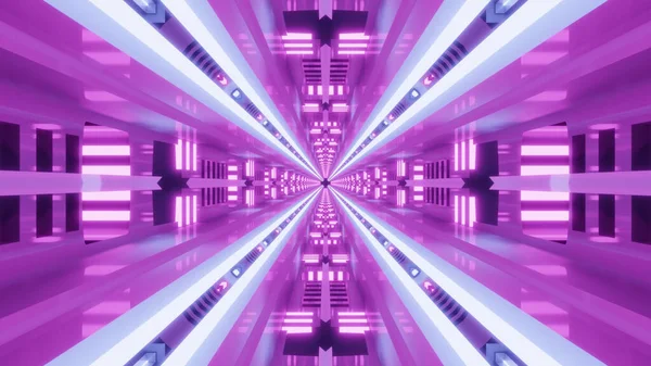 Rendering Futuristic Kaleidoscopic Patterns Background Vibrant Purple White Colors — Stockfoto