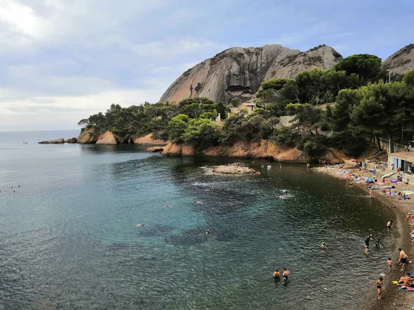 Beautiful View People Enjoying Sea National Park Creeks Marseille France — Stockfoto