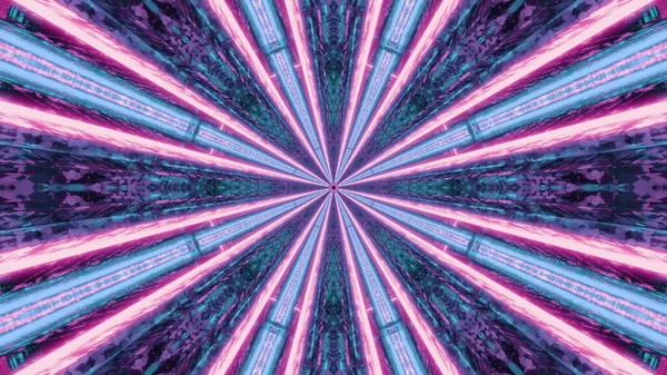 Rendering Futuristic Kaleidoscopic Patterns Background Vibrant Purple Blue Colors — 图库照片