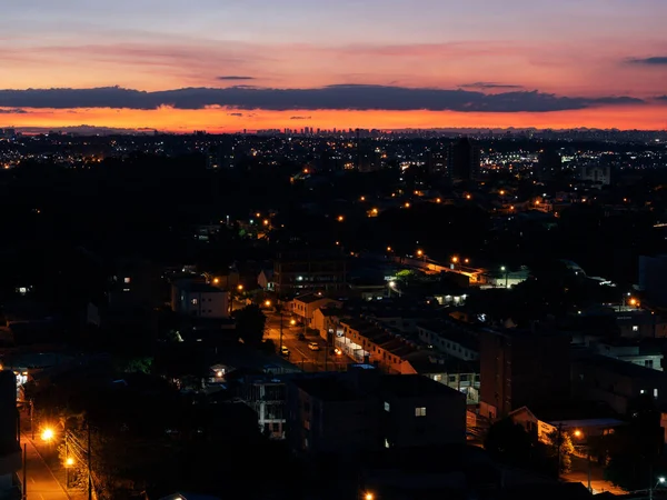 Uma Vista Panorâmica Cidade Belo Pôr Sol — Fotografia de Stock