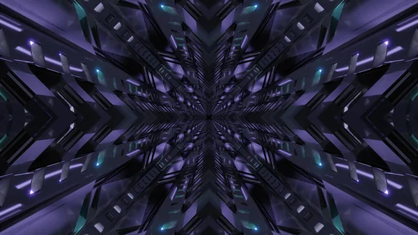 Rendering Futuristic Kaleidoscopic Patterns Background Black White Colors — Stockfoto