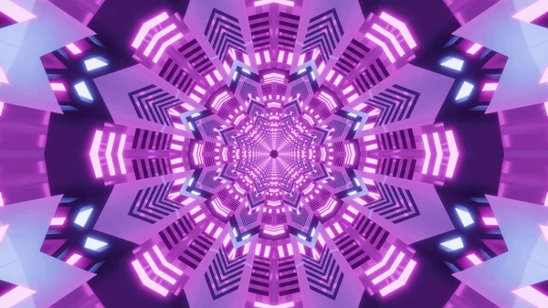 Una Representación Los Patrones Caleidoscópicos Futuristas Fondo Vibrantes Colores Púrpura — Foto de Stock