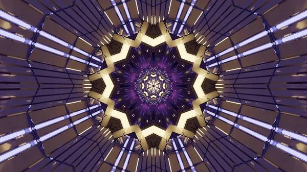 Una Representación Los Patrones Caleidoscópicos Futuristas Fondo Vibrantes Colores Púrpura — Foto de Stock