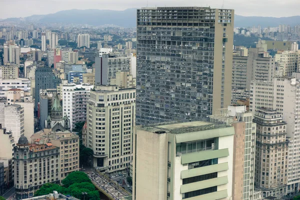 Flygbild Sao Paolo Stadsbild Med Många Stora Grå Och Vita — Stockfoto