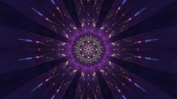 Rendering Futuristic Kaleidoscopic Patterns Background Vibrant Purple Blue Colors — Stockfoto