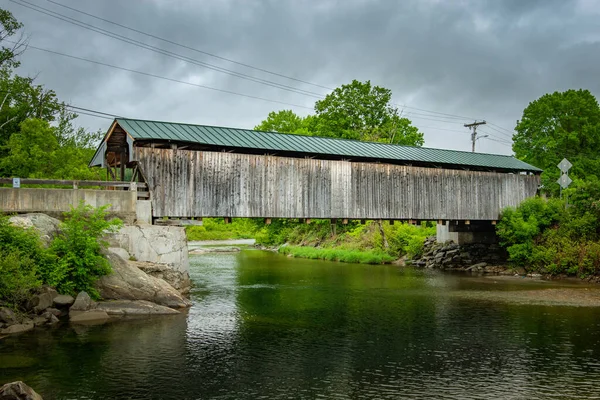 Warren Covered Bridge Mad River Warren Vermont — Stock Photo, Image