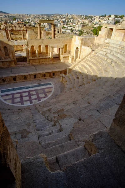Pionowe Ujęcie Starożytnego Dziedzictwa Kulturowego Jerash Jordania — Zdjęcie stockowe