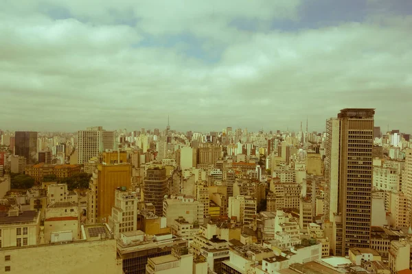 Uma Foto Aérea Paisagem Urbana São Paulo Com Muitos Grandes — Fotografia de Stock