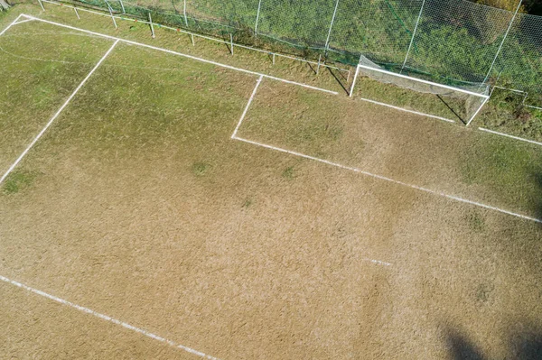 Aerial View Area Goal Dirt Football Ground Sport Amateur — Stock Photo, Image