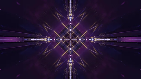 Rendering Futuristic Kaleidoscopic Patterns Background Vibrant Purple White Colors — Stock Photo, Image