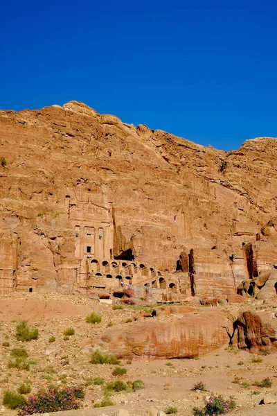 Plano Vertical Del Yacimiento Arqueológico Petra Jordania —  Fotos de Stock