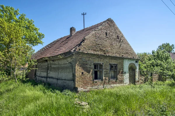 Beau Cliché Des Ruines Une Vieille Maison Est Effondré Cause — Photo