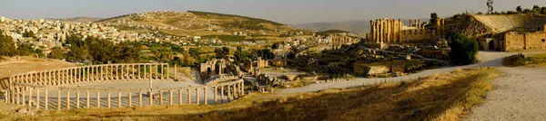 Панорамный Снимок Древнего Культурного Наследия Джераше Иордания — стоковое фото