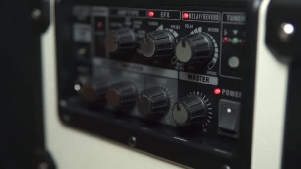 Closeup Footage Music Amplifier Button Details — Stock Video