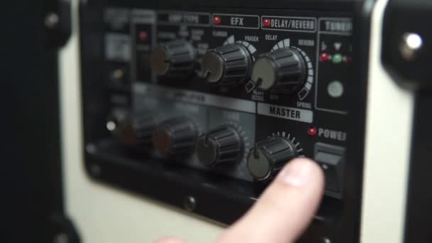 Closeup Footage Music Amplifier Button Details — Stock Video