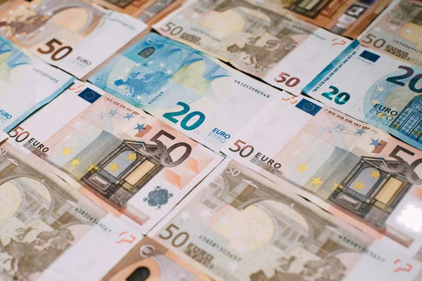 Euro Geld Banknoten Hintergrund Für Das Design Viele Euro Banknoten — Stockfoto