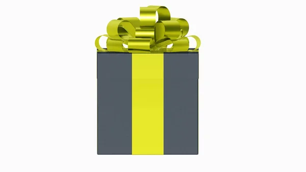 Square Cardboard Gift Box Ribbon — Stockfoto