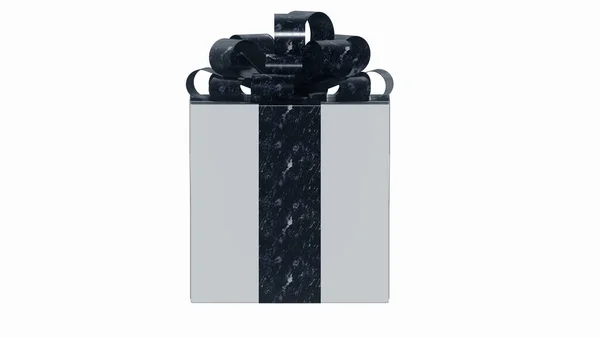 Square Cardboard Gift Box Ribbon — Stock Photo, Image