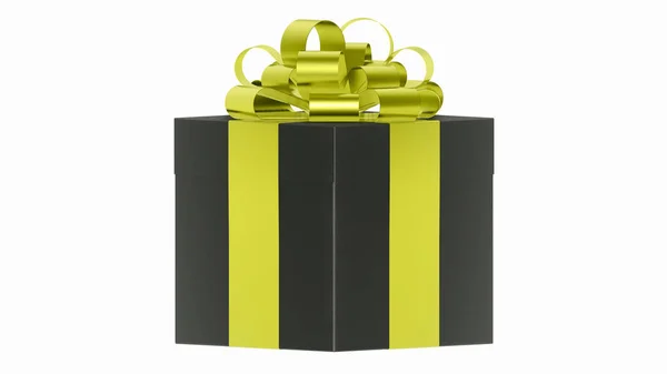 Square Cardboard Gift Box Ribbon — Stockfoto