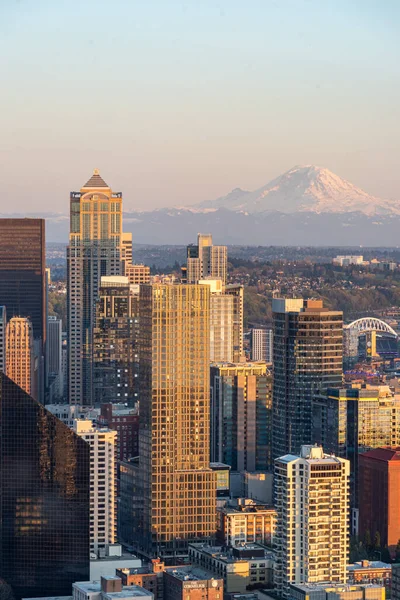 Pionowy Widok Miejskiego Krajobrazu Seattle Usa — Zdjęcie stockowe