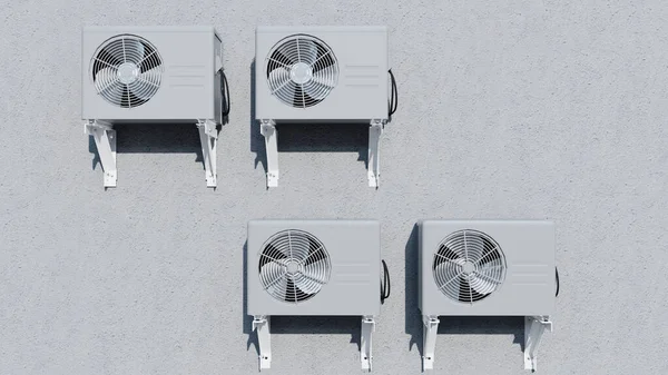 Aire Acondicionado Blanco Con Soporte Tornillos Pared — Foto de Stock